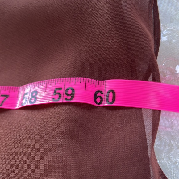 NWOT Bella by VENUS Maxi Gown- brown  chiffon one shoulder Sz 12- Gorgeous - Picture 10 of 11